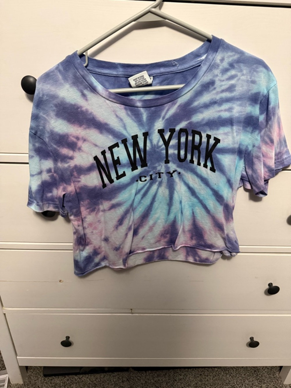 New York City Tie-Dye Crop Tee - Purple & Blue